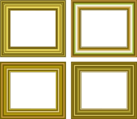  illustration for Golden frame isolated on white backgroundのイラスト素材