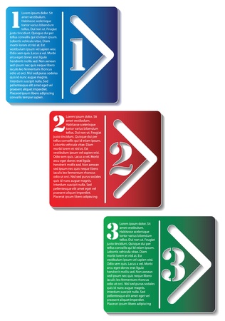 Next Step Arrow Boxes in vector format.Sample text is in separate layerのイラスト素材