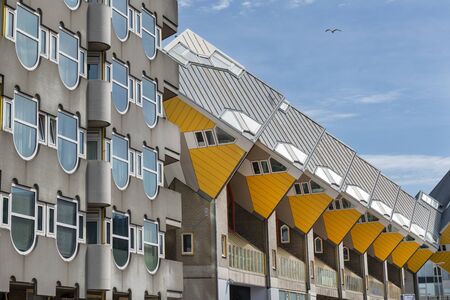 Yellow Cube Houses, Rotterdam, Hollandのeditorial素材