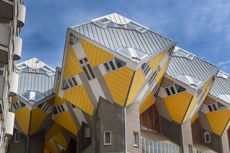 Yellow Cube Houses, Rotterdam, Hollandのeditorial素材