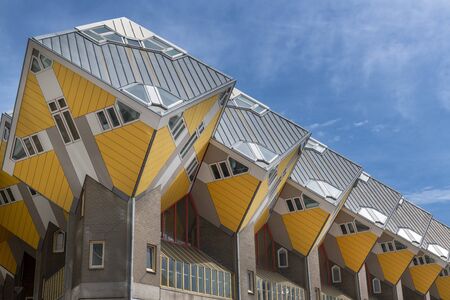 Yellow Cube Houses, Rotterdam, Hollandのeditorial素材
