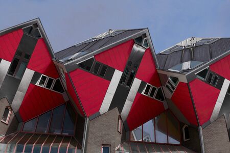 Yellow Cube Houses, Rotterdam, Hollandのeditorial素材