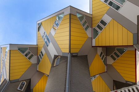Yellow Cube Houses, Rotterdam, Hollandのeditorial素材