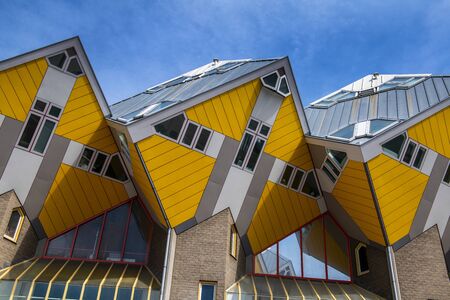 Yellow Cube Houses, Rotterdam, Hollandのeditorial素材