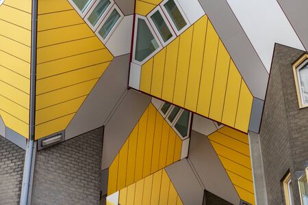 Yellow Cube Houses, Rotterdam, Hollandのeditorial素材