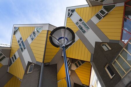 Yellow Cube Houses, Rotterdam, Hollandのeditorial素材