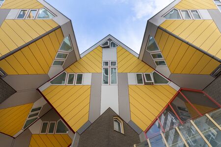 Yellow Cube Houses, Rotterdam, Hollandのeditorial素材