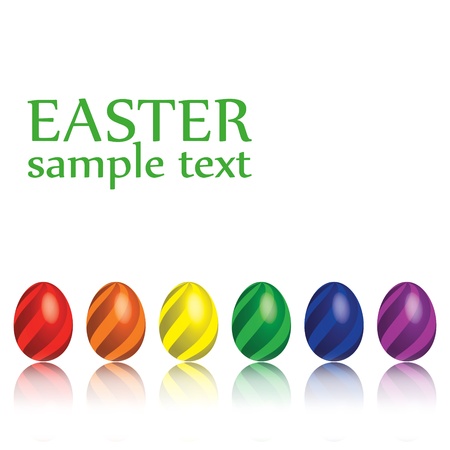 Easter, six eggsのイラスト素材