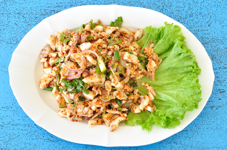 Minced squid spicy saladの写真素材