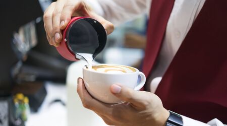 Coffee art make by baristaの写真素材