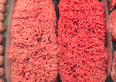 Raw lean ground sirloin for foodの写真素材