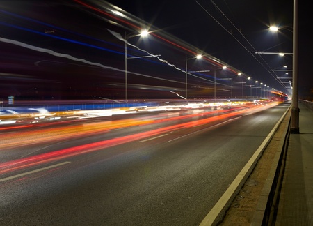Night traffic light of big cityの写真素材