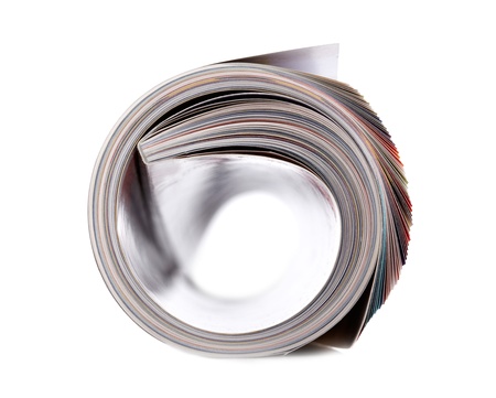 Magazine roll isolated on whiteの写真素材