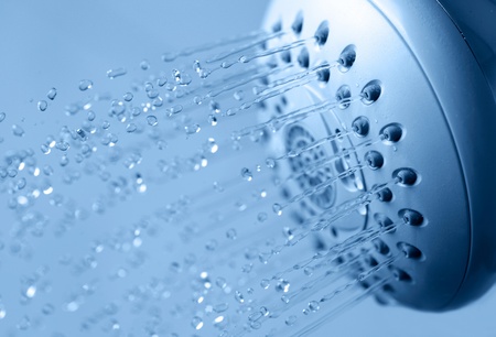 Shower with running waterの写真素材