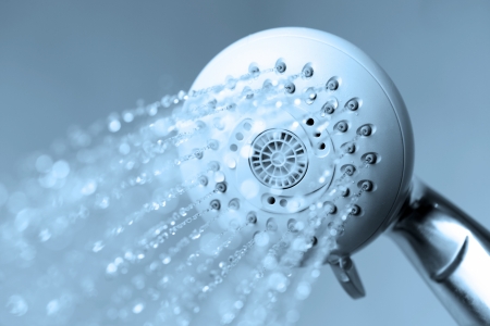 Shower with running waterの写真素材