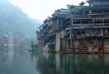 Old Chinese traditional townの写真素材