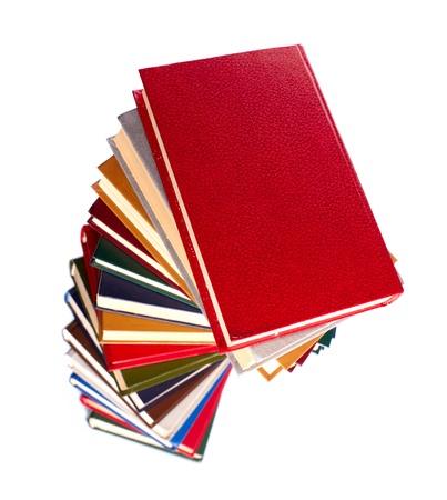 Pile of books isolated on white backgroundの写真素材