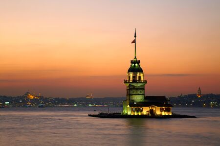 Maiden's Tower (Kiz Kulesi).  Istanbul, Turkeyの写真素材