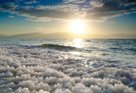 Sunrise at Dead Sea, Israel.の写真素材
