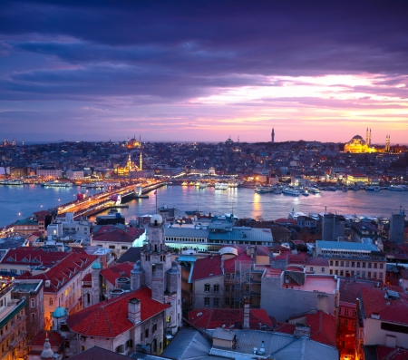 Istanbul Sunset Panoramaの写真素材