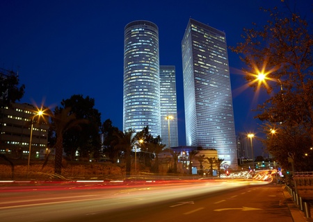  Tel Aviv night cityscape, Israelの写真素材