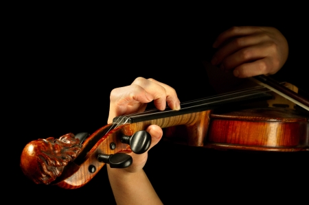 Musician playing violin isolated on black
の写真素材