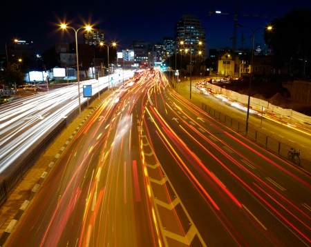 Night traffic jamの写真素材