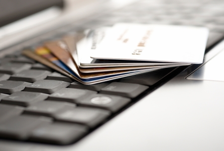 Credit cards and laptop. Shallow DOF
の写真素材