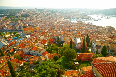 Roofs of old town. Rovinj, Croatiaの写真素材