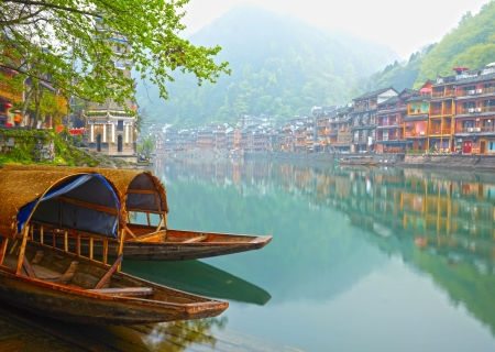 Old Chinese traditional townの写真素材