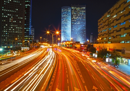Night traffic jamの写真素材