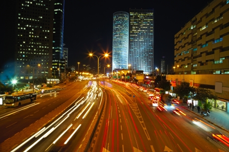 Night traffic jamの写真素材