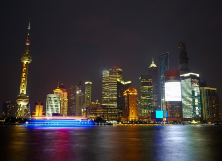 Shanghai skyscrapers. Classical view from bundのeditorial素材