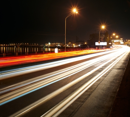 Night traffic light of big cityの写真素材