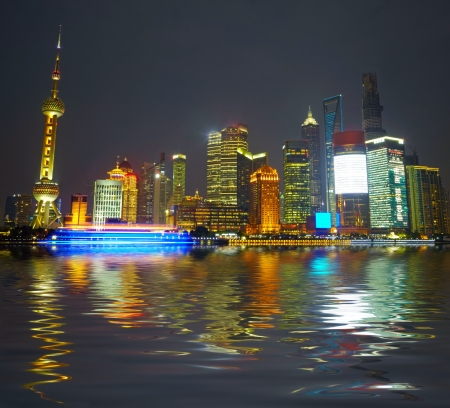 Shanghai skyscrapers. Classical view from bundのeditorial素材