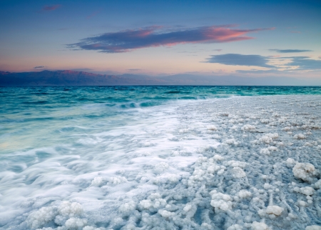 Sunrise at Dead Sea, Israelの写真素材