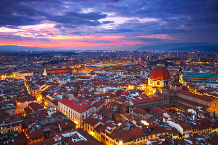 Night view of Florence, Italyのeditorial素材