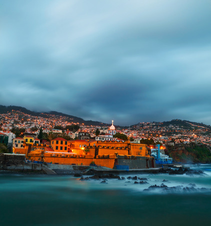 View of old castle Fortaleza de Sao Tiago. Funchal, Madeira, Portugalのeditorial素材