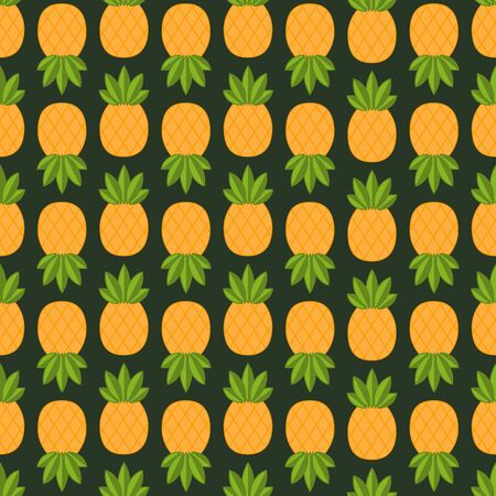Seamless pattern with cute pineapplesのイラスト素材