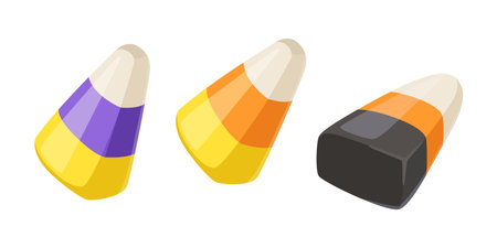 Halloween candy corn. Vector illustration on a white background. Vector for Halloween.
