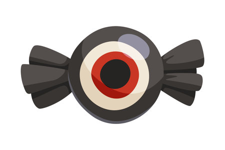 Halloween candy eyeball. Vector illustration on a white background. Stock vector.のイラスト素材