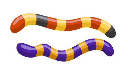 Halloween jelly worms. Vector illustration on white background. Stock vector.のイラスト素材