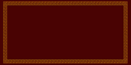 Chinese Lunar New Year rectangular frame with geometric design of square spirals. Element for decoration of festive banners.のイラスト素材