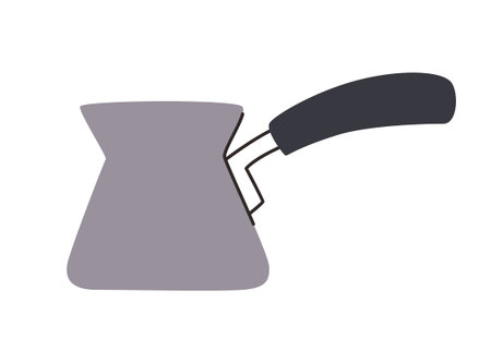 Cartoon Turkish cezve for making coffee. Vector flat illustration.のイラスト素材