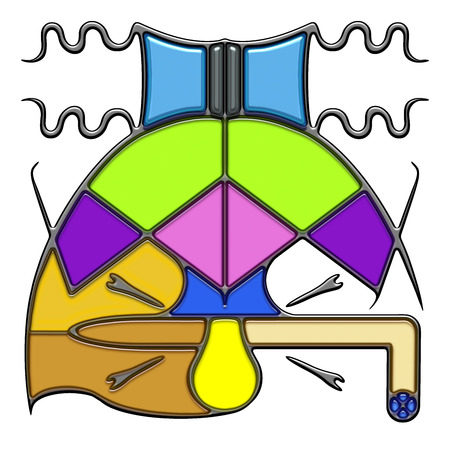 Air, the word air shaped like pictographic complex composition のイラスト素材