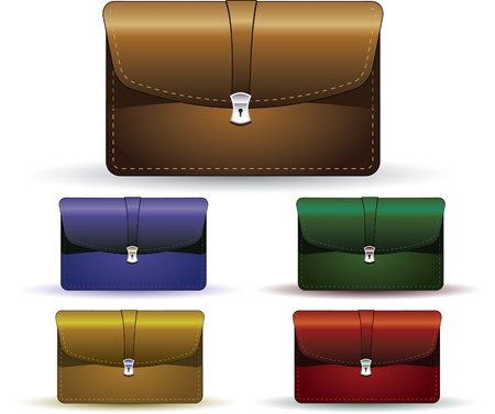 Detailed illustration of colored brefcase のイラスト素材
