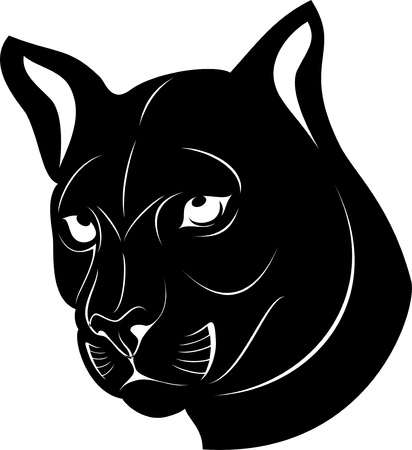 illustration of silhouette tiger or cat のイラスト素材