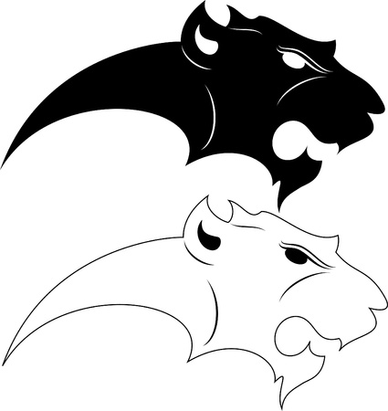 illustration of silhouette tiger or cat のイラスト素材