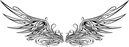 illustration of wings ornamentsのイラスト素材