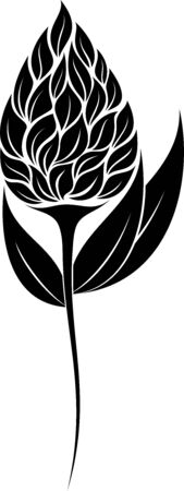 illustration of flowers silhouetteのイラスト素材